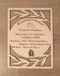 Faire-part de mariage en bois personnalisable