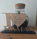 Décoration en bois " I LOVE MAMAN"