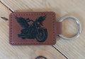 Porte-clés en cuir "ANGE MOTO"