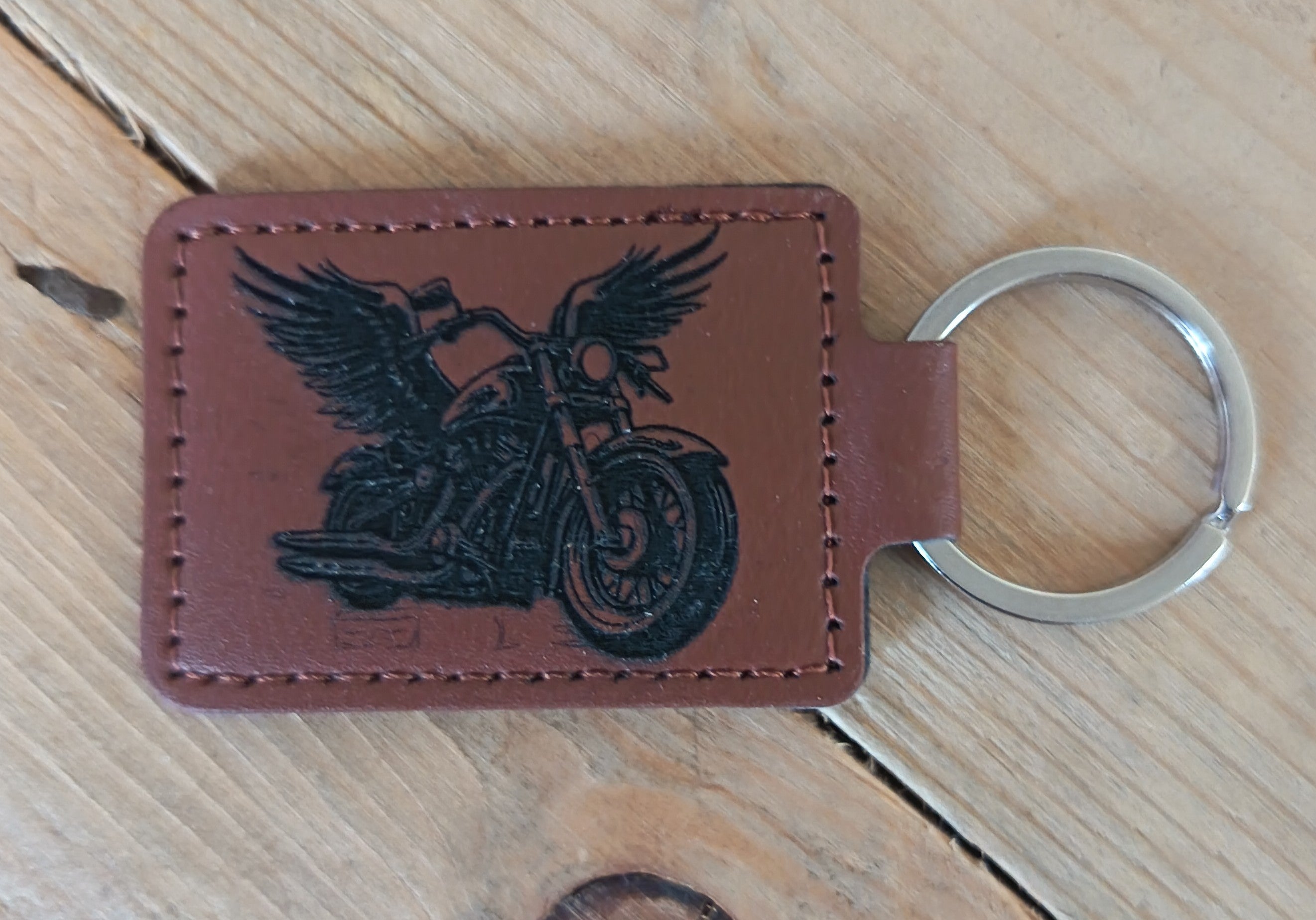 Porte-clés en cuir "ANGE MOTO"
