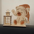 Veilleuse lanterne enfant "ours" en bois